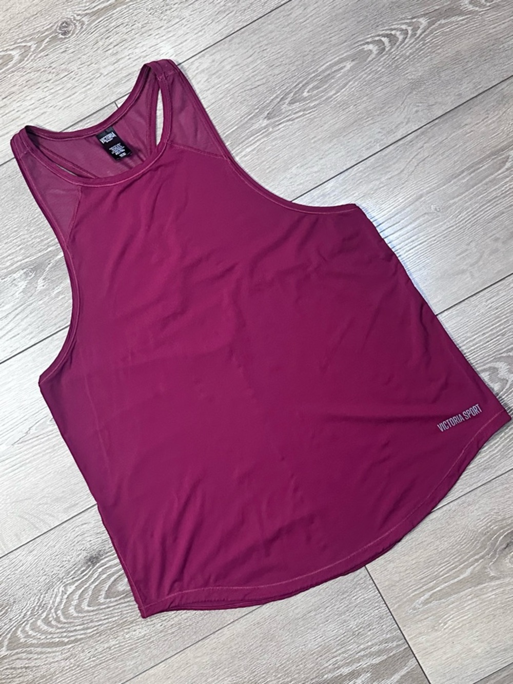 Victoria Sport Maroon Racerback Mesh Active Tank Top - Picture 2 of 12